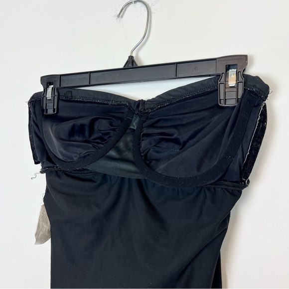 Miraclesuit Embellished One Piece Bathing Suit- Black strapless wrap style no sz - Picture 5 of 11